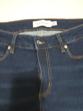 Dark Blue Denim Jeans with Contrast Stitching